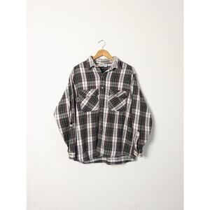 Vintage Thrashed FiveBrother Cotton Multicolor Plaid Flannel Shirt Men XL Tall